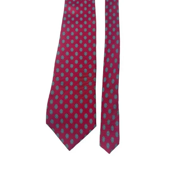 DIOR Christian Dior 100% Silk Men's Tie Red 3.5" Wide EUC - Picture 2 of 6
